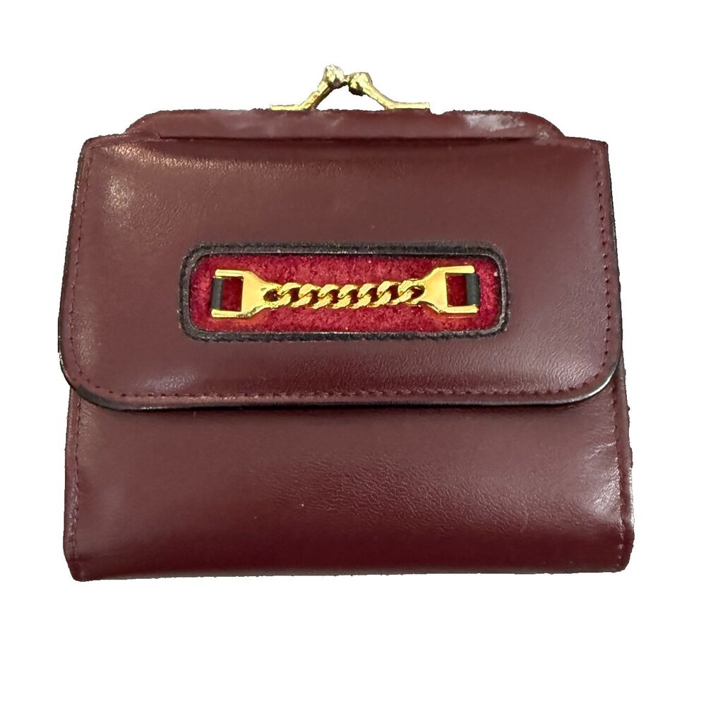 1970s Princess Gardener Vintage Leather Maroon Burgundy, Preloved